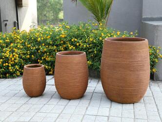 Elegant FRP Pottery, Affordable Fiberstone Plant Containers, Unique Outdoor Garden Decor