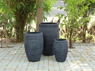 Chic Stone-Textured Flower Pot