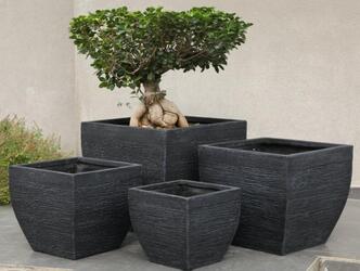 Customized FRP Pottery Collection, Luxury Fiberstone Planters, Stylish Outdoor Decor