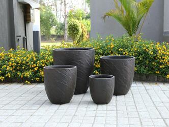 Indoor FRP Plant Pots, Stylish Fiberstone Pottery, Premium Outdoor Plant Containers