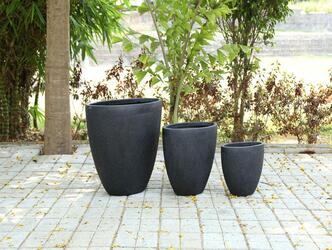 Chic Stone-Inspired Garden Pot