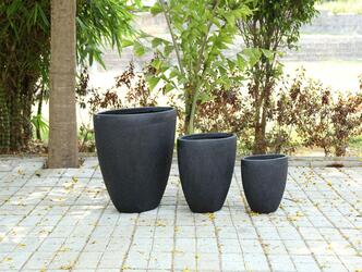 FRP Pots Wholesale, Black Fiberglass Planters, Mid Arts Planters, White Fiberglass Planters