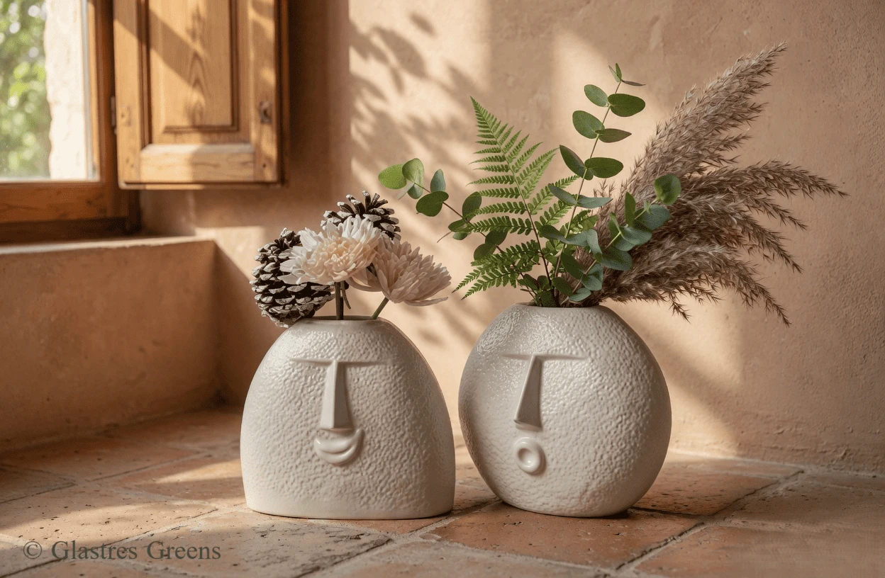 Facevase artistic fiberglass decorative vase acting as a stunning standalone sculpture, blending surrealism with premium manufacturing for luxury garden displays.