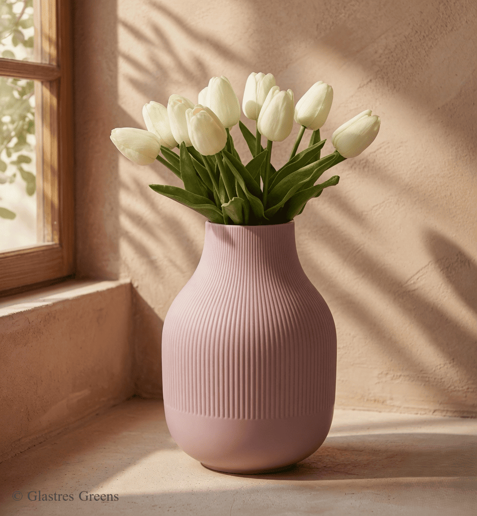 Nordic minimalist fiberglass decorative vase featuring clean Scandinavian design with sharp geometric lines for contemporary luxury spaces.
