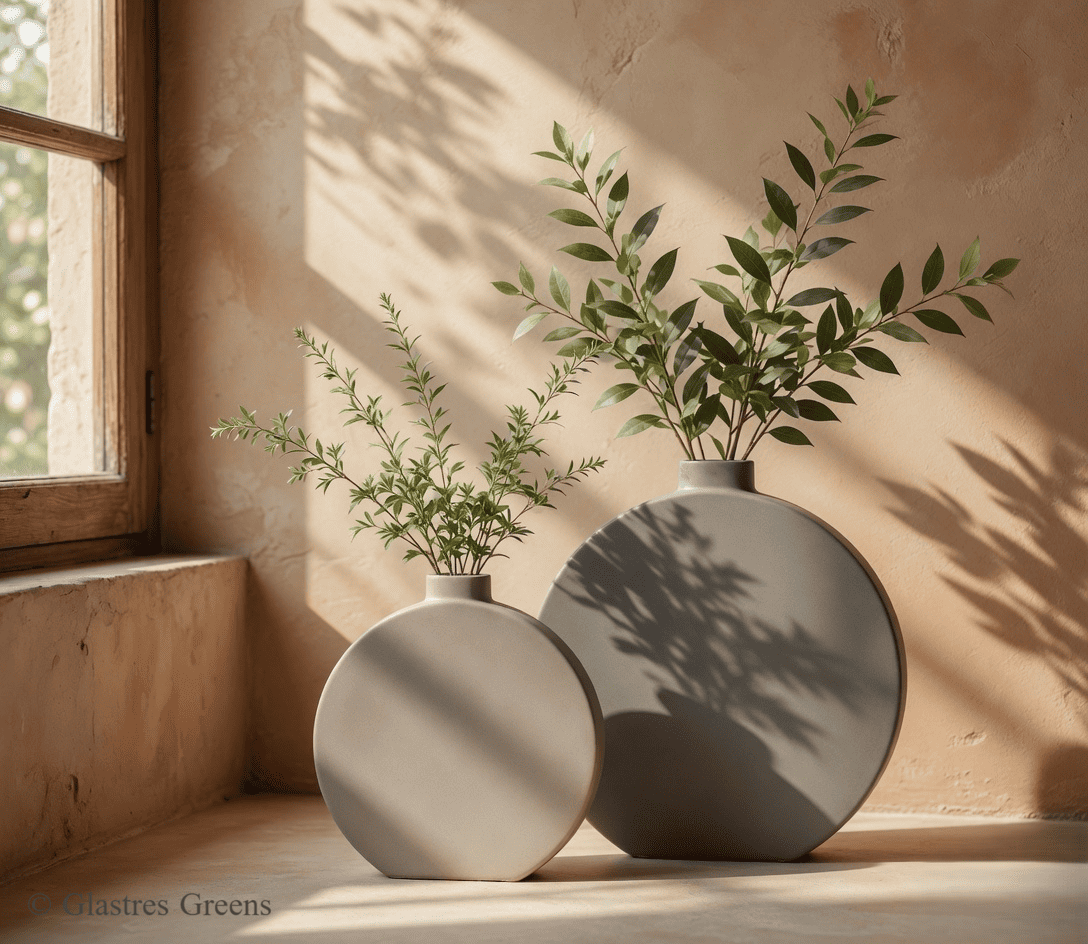 Oblong wide modern fiberglass decorative vase featuring bold rectangular proportions, perfect for statement luxury styling in premium spaces.