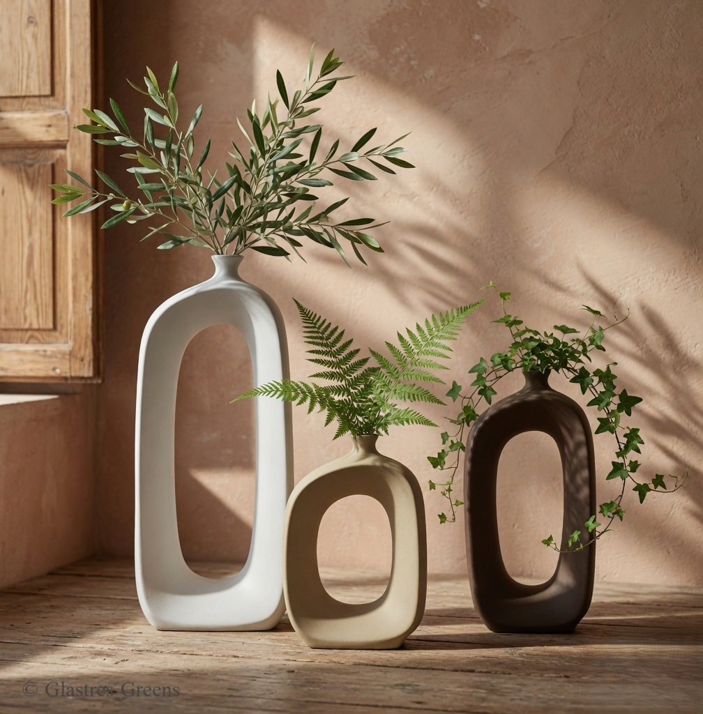 Ridgeline tall textured fiberglass decorative vase with distinctive ridged surface, offering architectural interest for high-end garden and interior design.