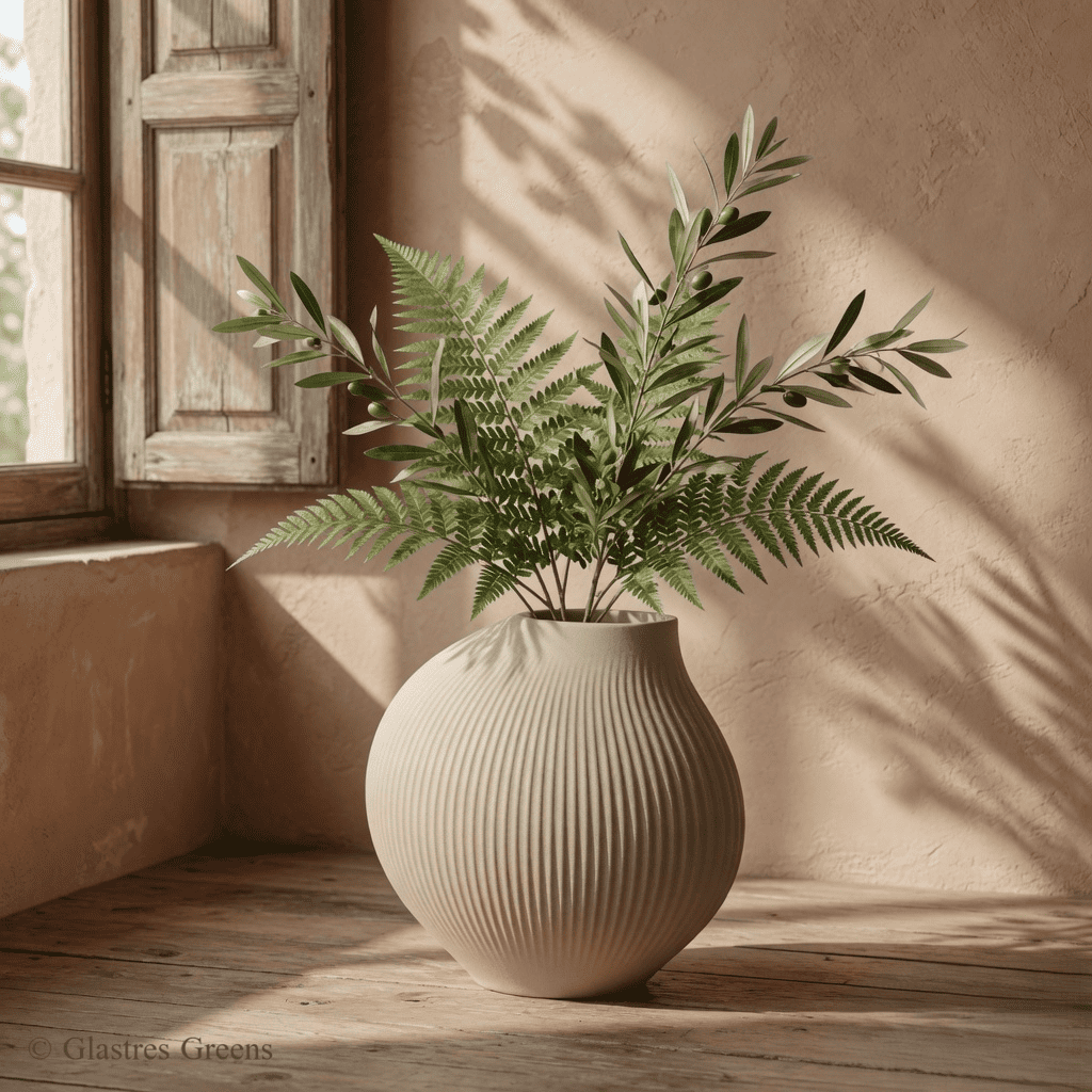 Celestia geometric fiberglass decorative vase with sharp modern angles, offering architectural elegance for contemporary luxury interiors.