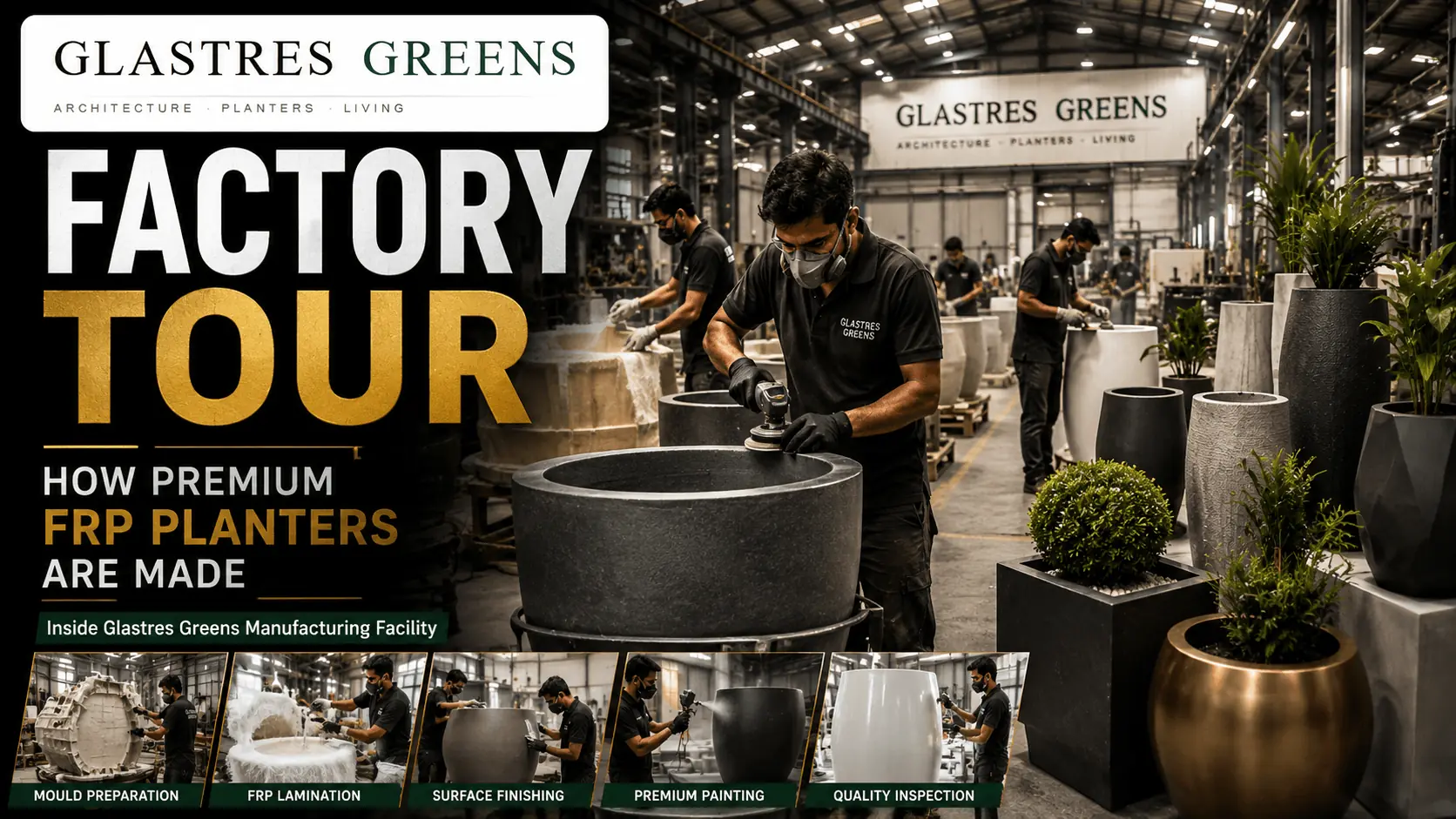 FRP Planter Manufacturing - Glastres Greens Factory Tour