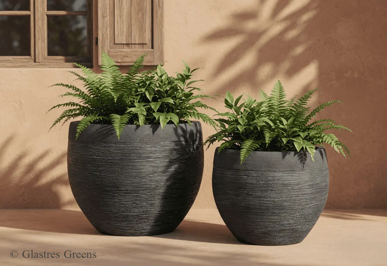 An architectural square FRP planter featured at a luxury hotel entrance lobby, blending seamless structural design with premium commercial durability.