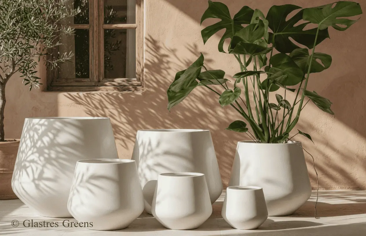 A lightweight tall planter installed in an apartment rooftop garden, maximizing vertical growing space without overloading structural weight limits.