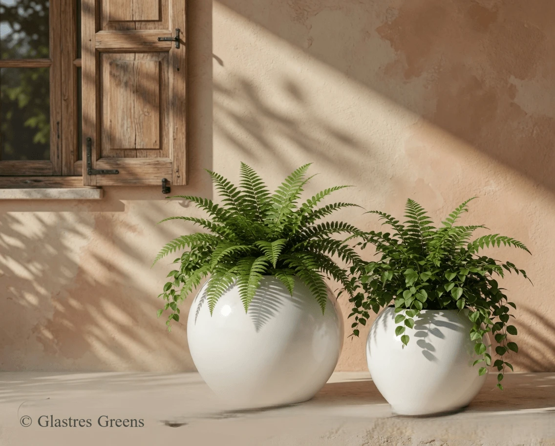 Pristine maintenance of a modern FRP planter on a luxury balcony
