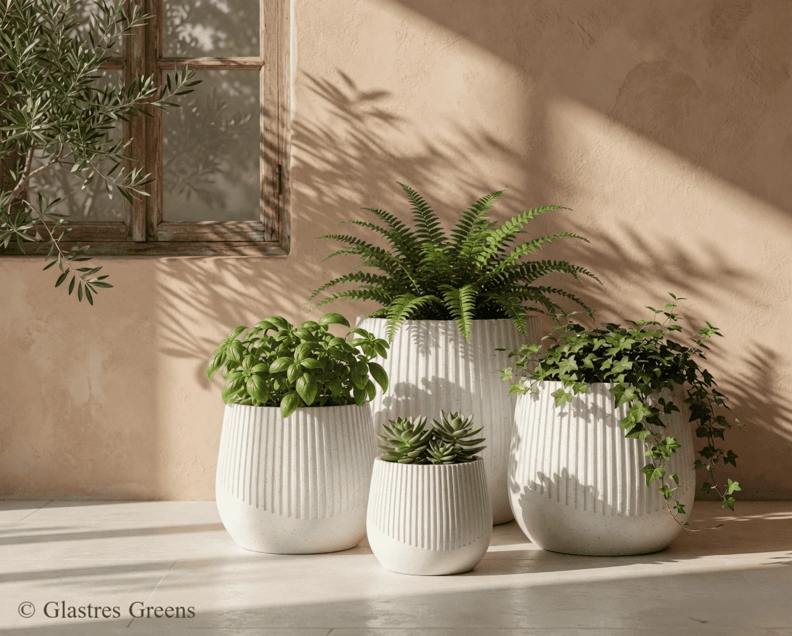 Organic nature-inspired FRP planter featuring a flowing shape that integrates seamlessly into luxury residential gardens and professional landscape design.